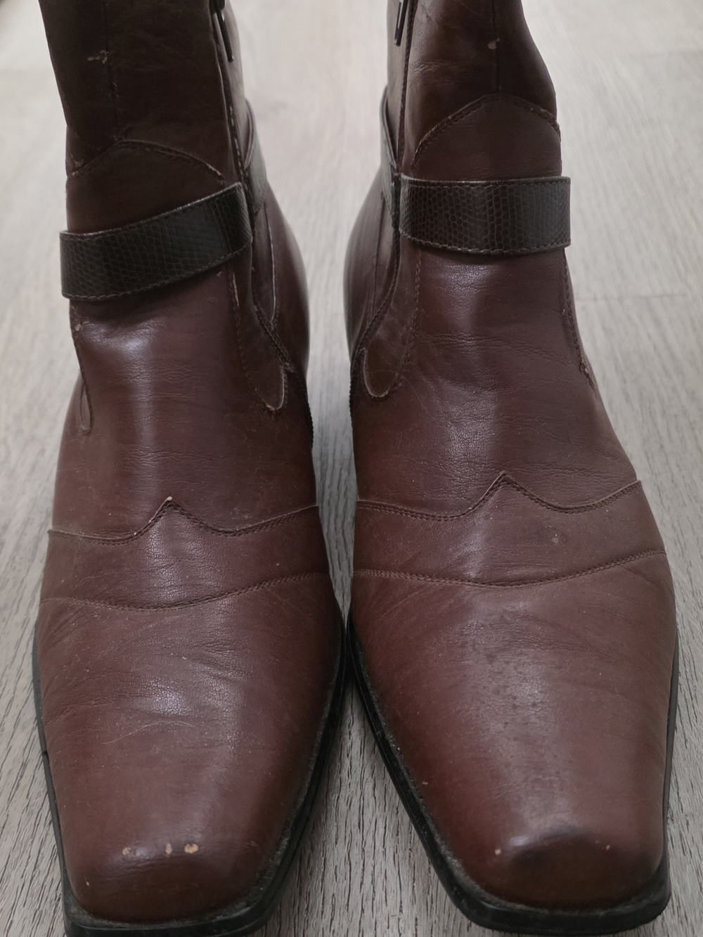 Delli Aldo Memory Foam Men's Brown Leather Ankle Boots Size 12